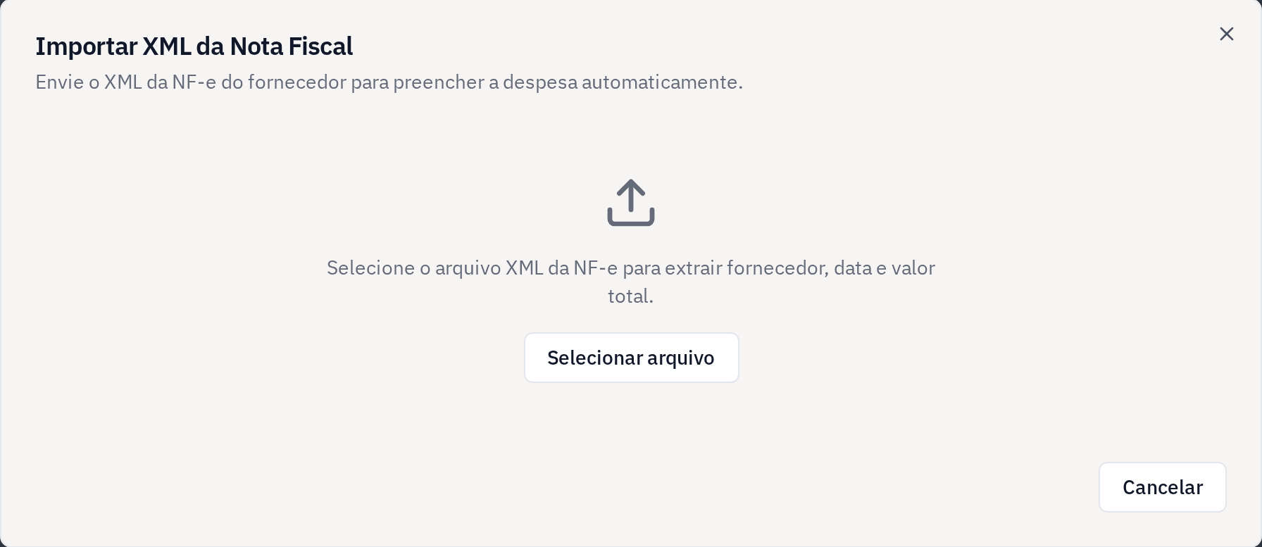 Importar XML da NF-e do fornecedor